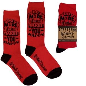 Johnny Cupcakes Socks Red Happiness‎ Do More Of What Makes You Happy Unisex